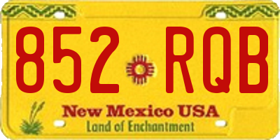 NM license plate 852RQB