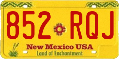 NM license plate 852RQJ
