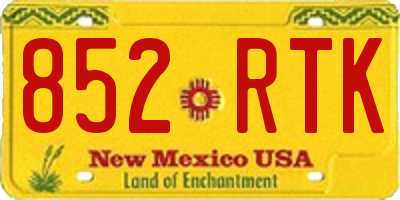 NM license plate 852RTK