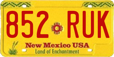 NM license plate 852RUK