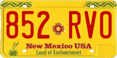 NM license plate 852RVO