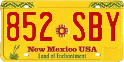 NM license plate 852SBY