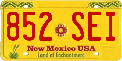 NM license plate 852SEI