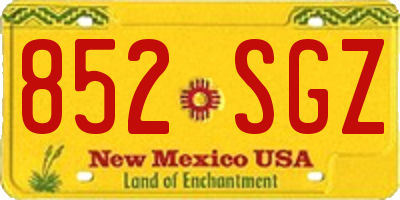 NM license plate 852SGZ