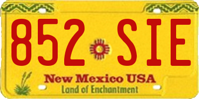 NM license plate 852SIE