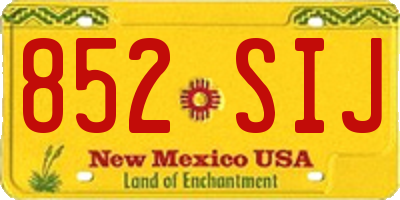 NM license plate 852SIJ