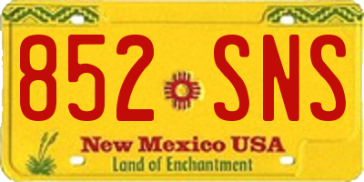 NM license plate 852SNS