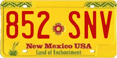 NM license plate 852SNV