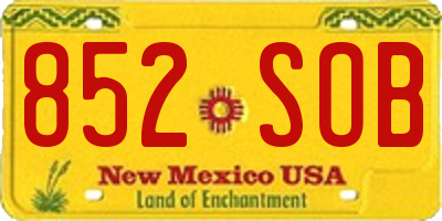 NM license plate 852SOB