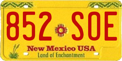 NM license plate 852SOE