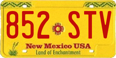 NM license plate 852STV