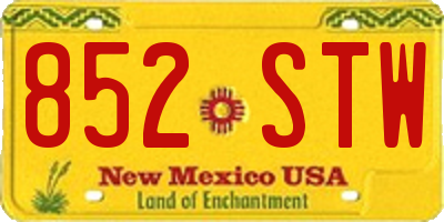 NM license plate 852STW