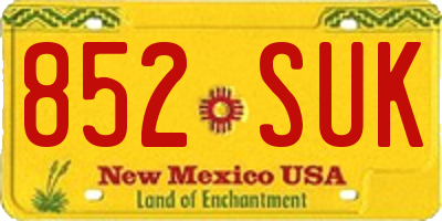 NM license plate 852SUK