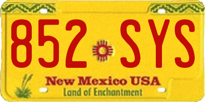 NM license plate 852SYS