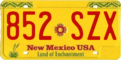 NM license plate 852SZX