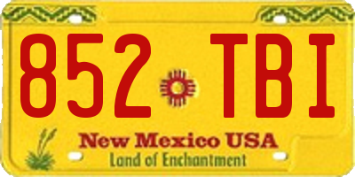 NM license plate 852TBI