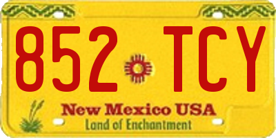 NM license plate 852TCY