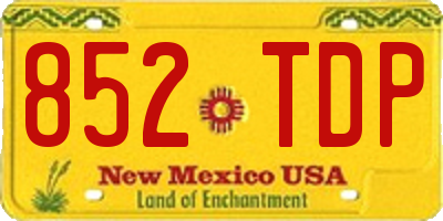 NM license plate 852TDP