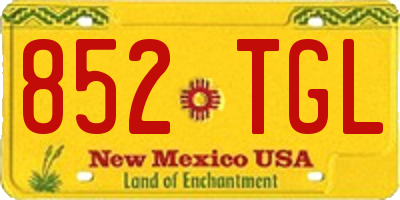 NM license plate 852TGL