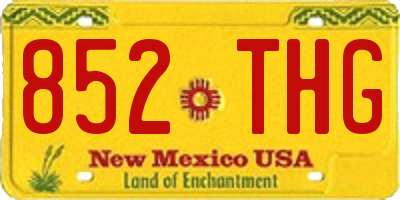 NM license plate 852THG