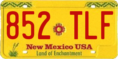 NM license plate 852TLF