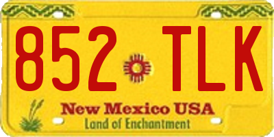 NM license plate 852TLK
