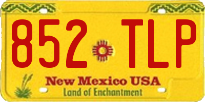 NM license plate 852TLP
