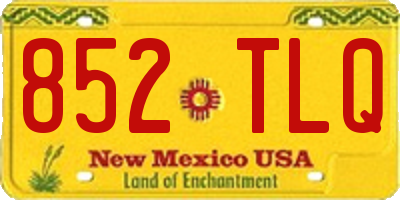 NM license plate 852TLQ