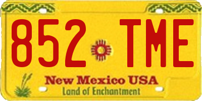 NM license plate 852TME