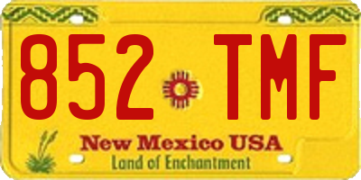 NM license plate 852TMF