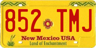NM license plate 852TMJ