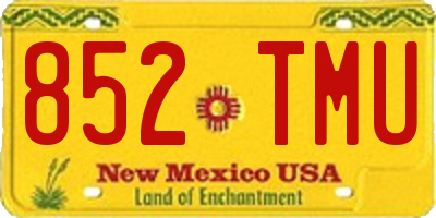 NM license plate 852TMU