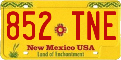 NM license plate 852TNE