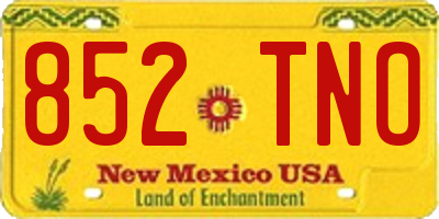 NM license plate 852TNO