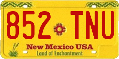 NM license plate 852TNU
