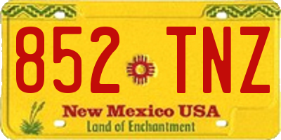 NM license plate 852TNZ