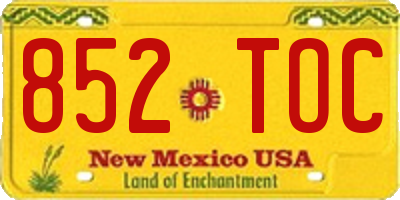 NM license plate 852TOC
