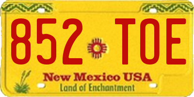 NM license plate 852TOE