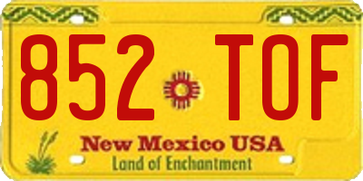 NM license plate 852TOF