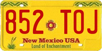 NM license plate 852TOJ
