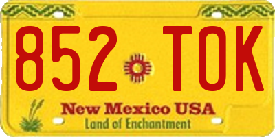 NM license plate 852TOK
