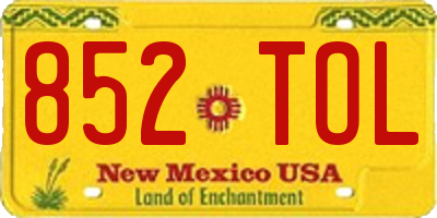 NM license plate 852TOL