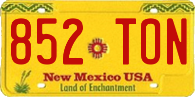 NM license plate 852TON