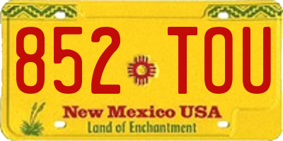 NM license plate 852TOU