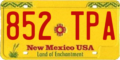 NM license plate 852TPA