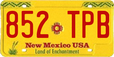 NM license plate 852TPB