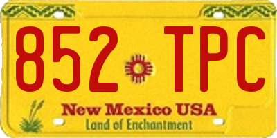 NM license plate 852TPC