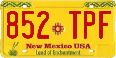 NM license plate 852TPF