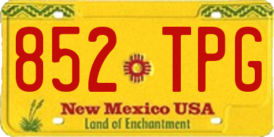 NM license plate 852TPG