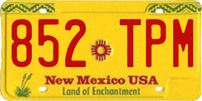 NM license plate 852TPM